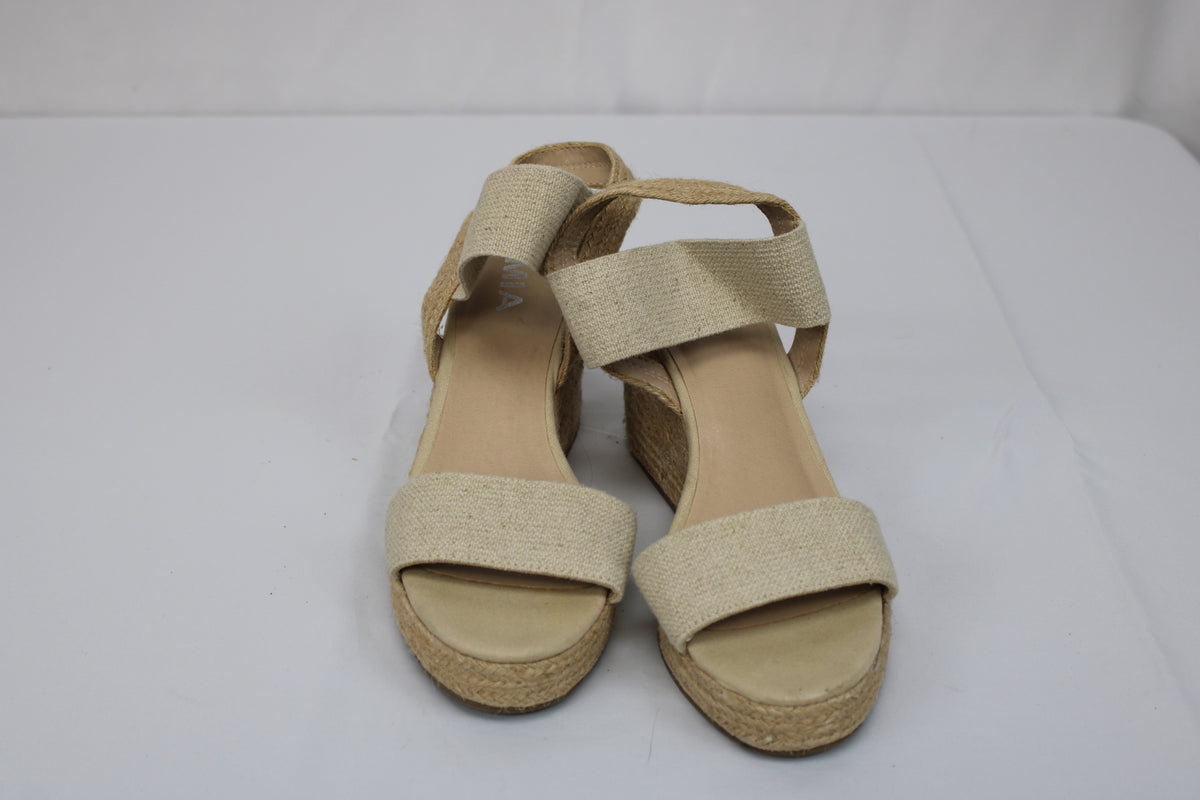 Mia Avena espadrille wedge sandal, natural, Women's 8