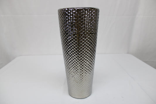 17 inch tall pebbled glass floral vase, NWT