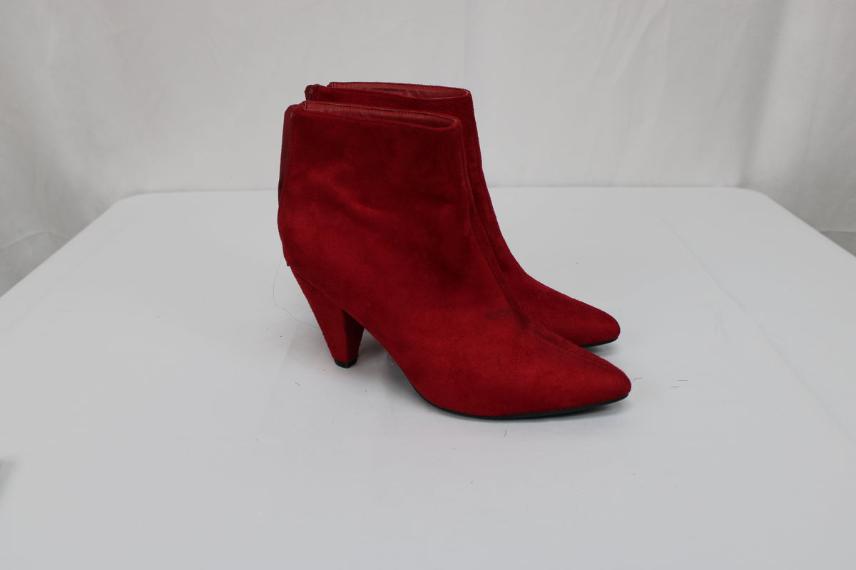 Dream Pairs Kalila red suede zipper enclosure heeled boot, Women's 8.5