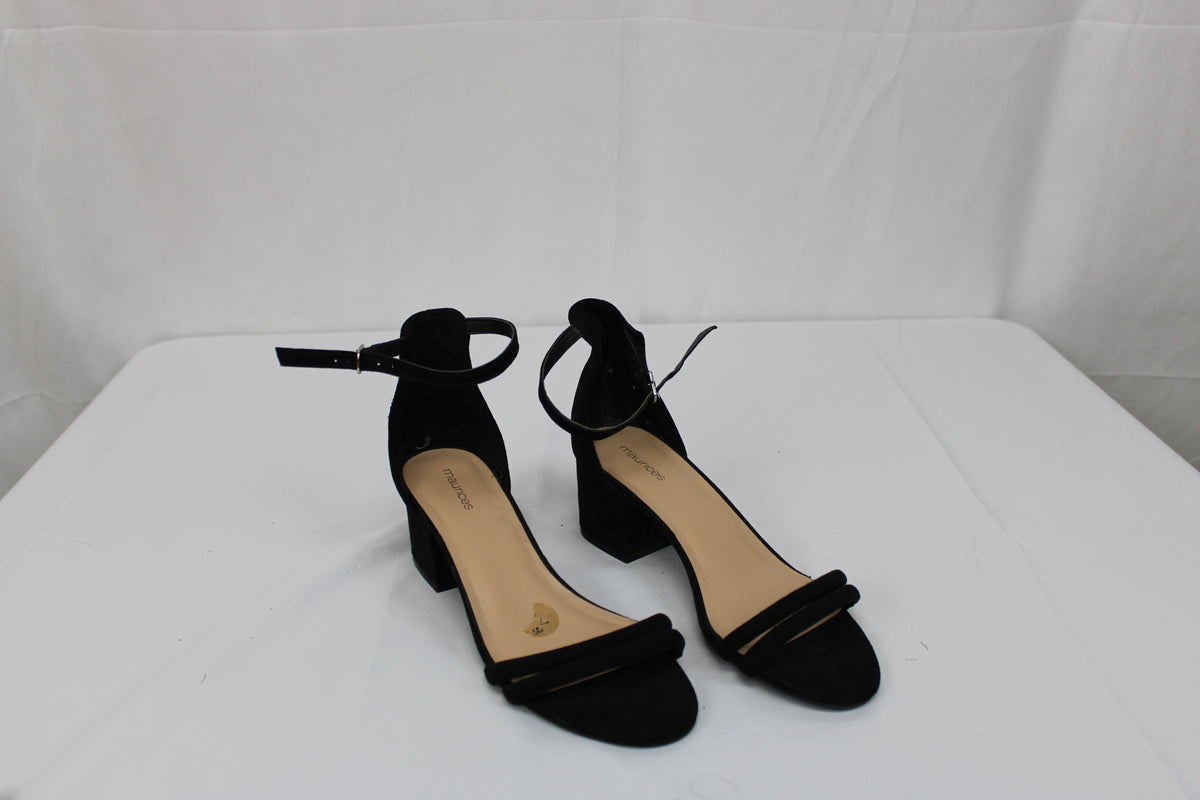 Maurice's Kate suede ankle strap sandal with kitten heel, Women's 9