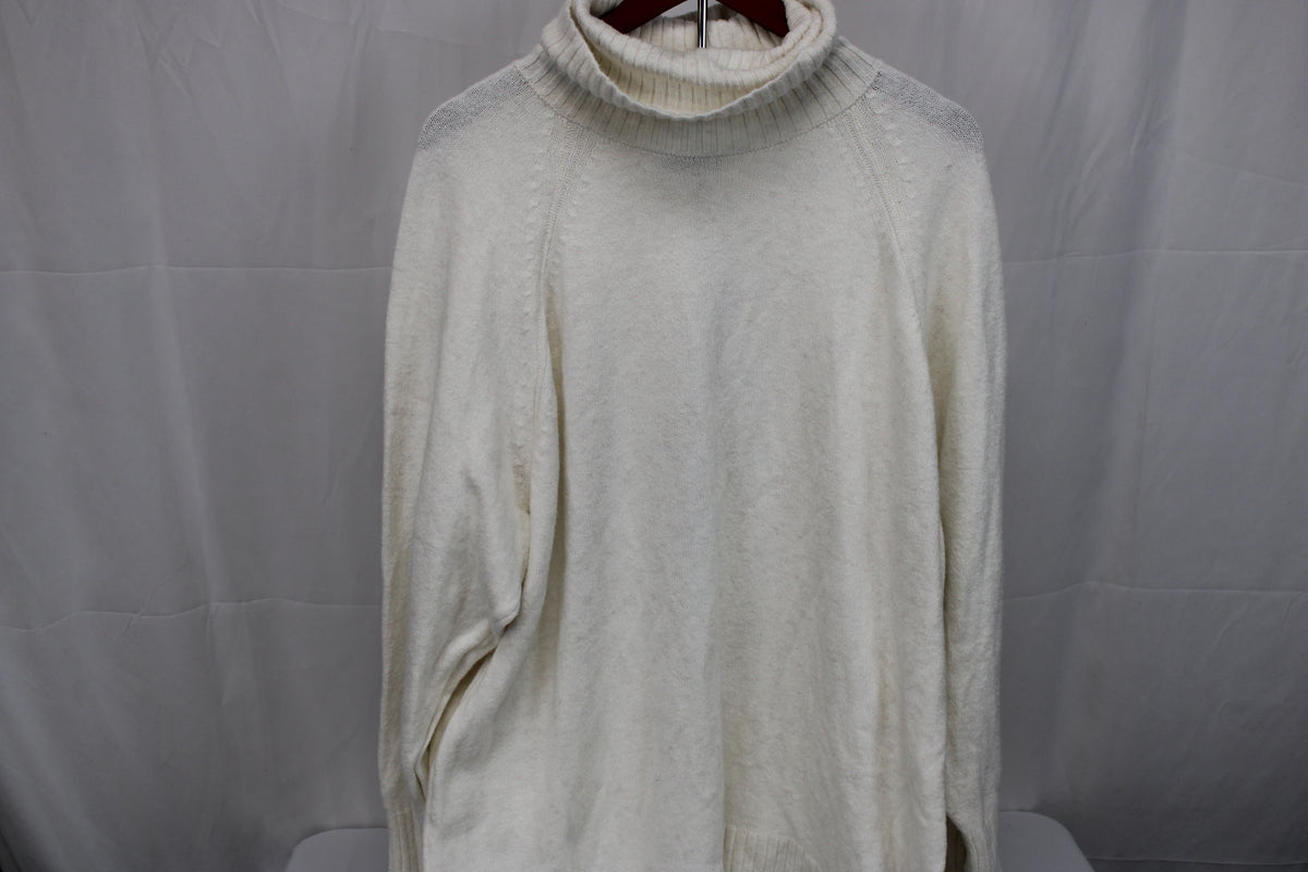 Old Navy cowl collar heavy woven sweater, ivory, Women's XXL