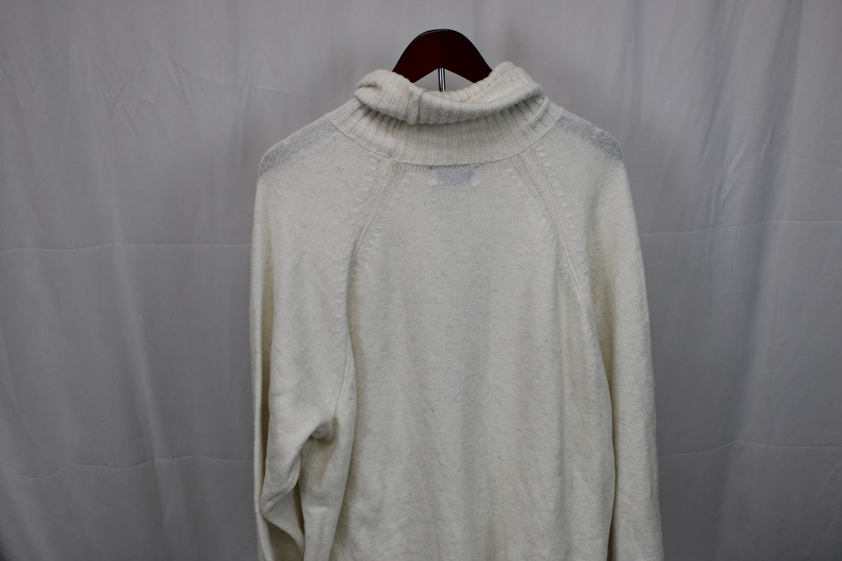 Old Navy cowl collar heavy woven sweater, ivory, Women's XXL