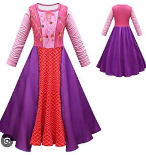 Hocus Pocus Sarah Sanderson costume with cape, Girls' M (6-8)