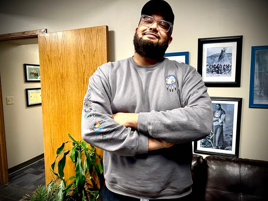 Ponca Tribe of Nebraska partner network logo crew neck sweatshirt